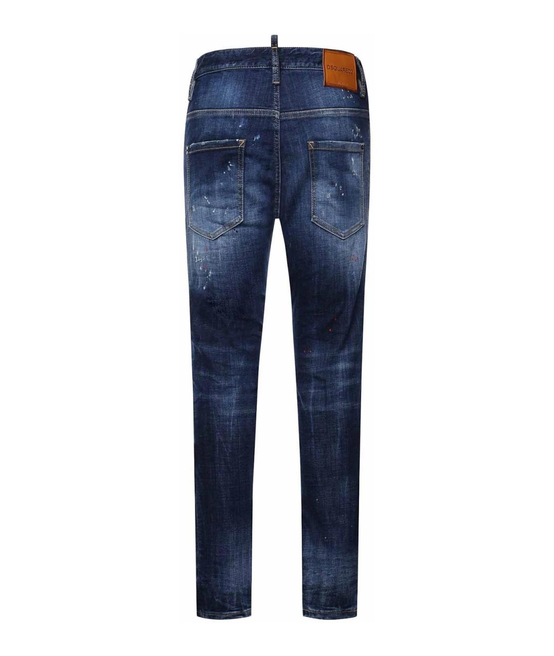 DSQUARED2 Синие хлопковые прямые джинсы, фото 3