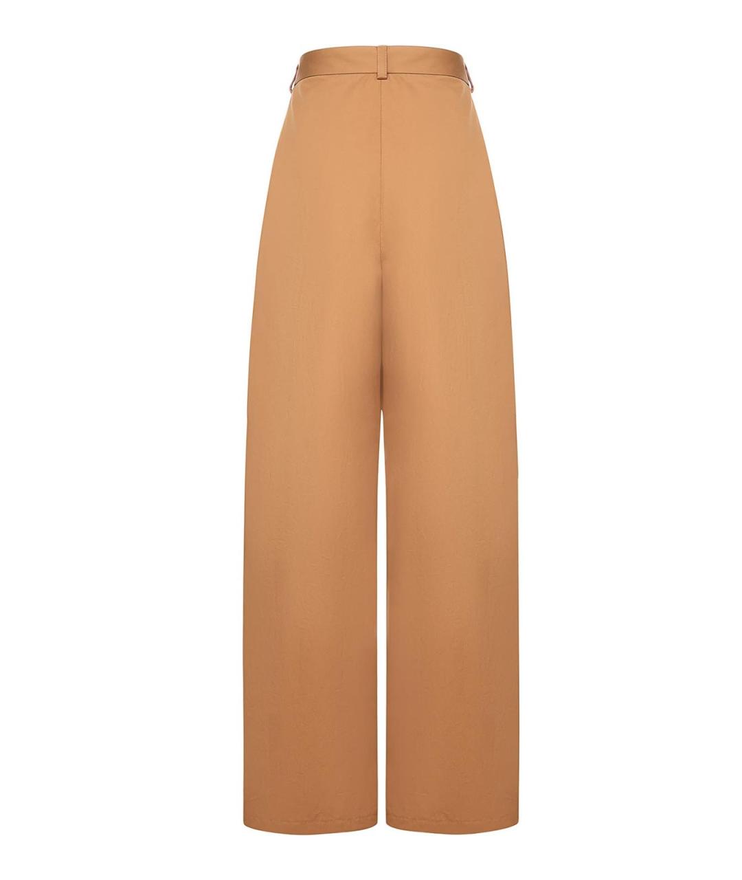 STELLA MCCARTNEY Коричневые хлопковые брюки широкие, фото 3