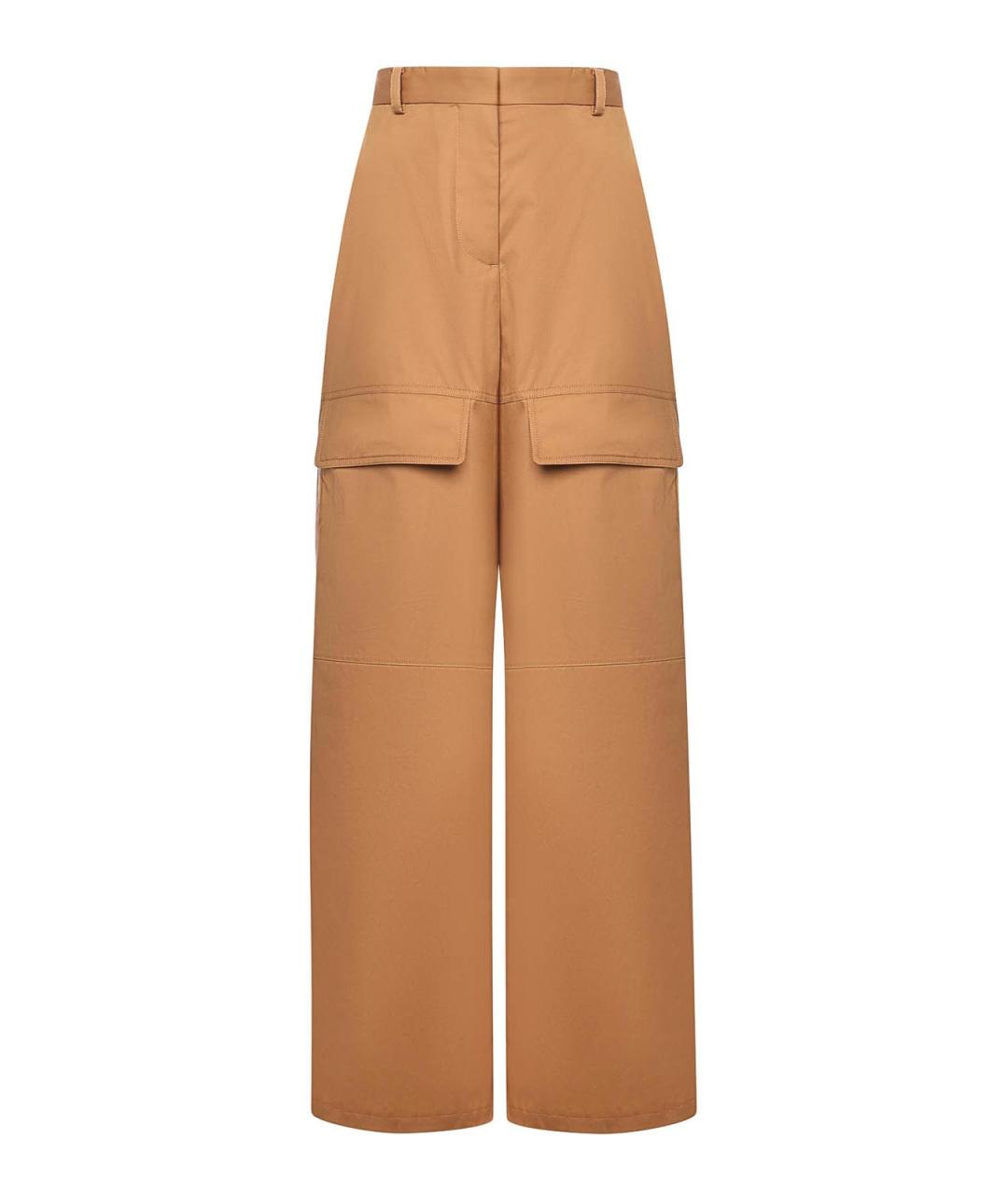 STELLA MCCARTNEY Коричневые хлопковые брюки широкие, фото 1