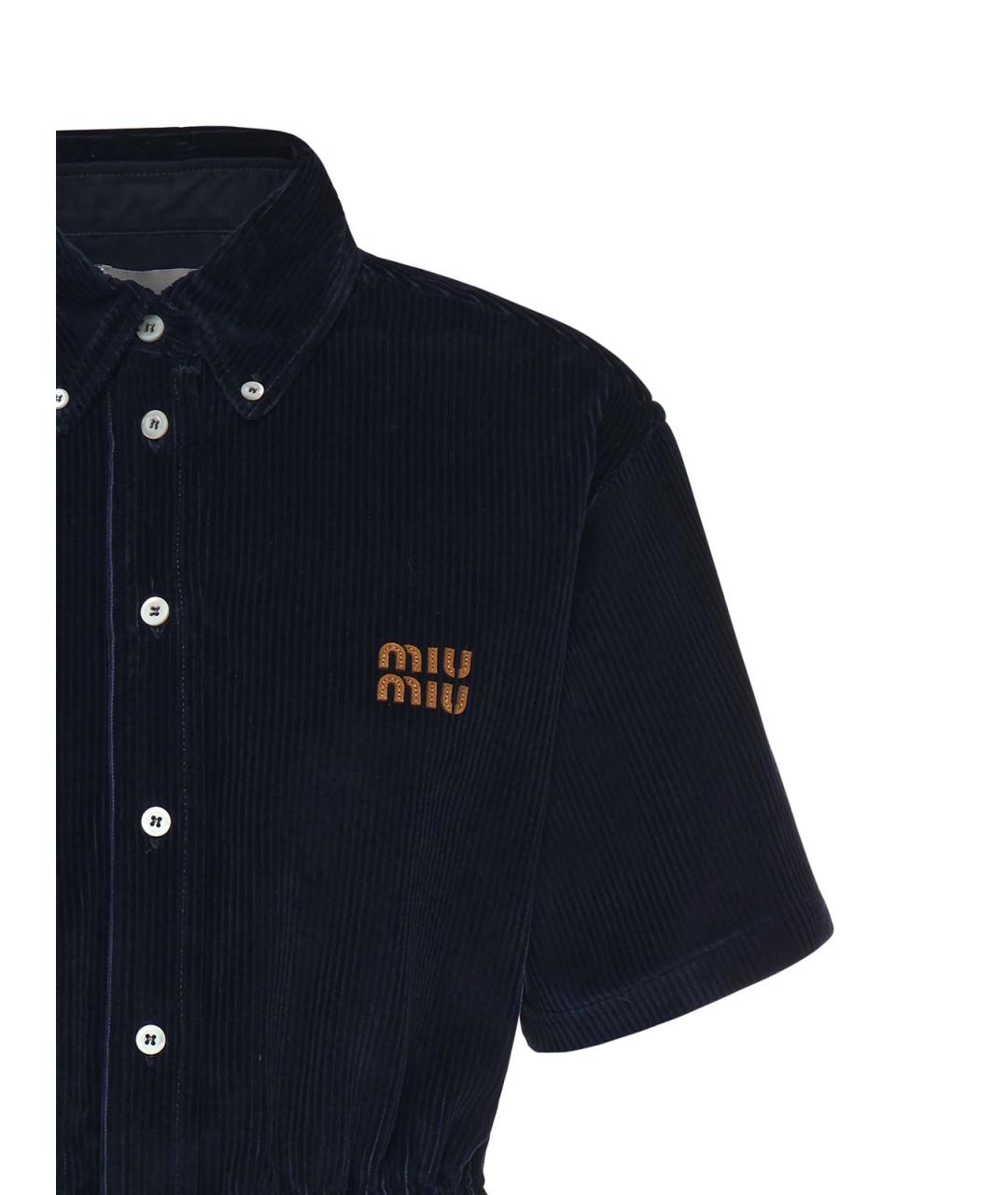 MIU MIU Синее хлопковое повседневное платье, фото 2