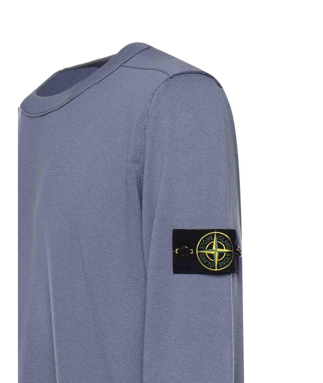 STONE ISLAND Синий хлопковый джемпер / свитер, фото 2