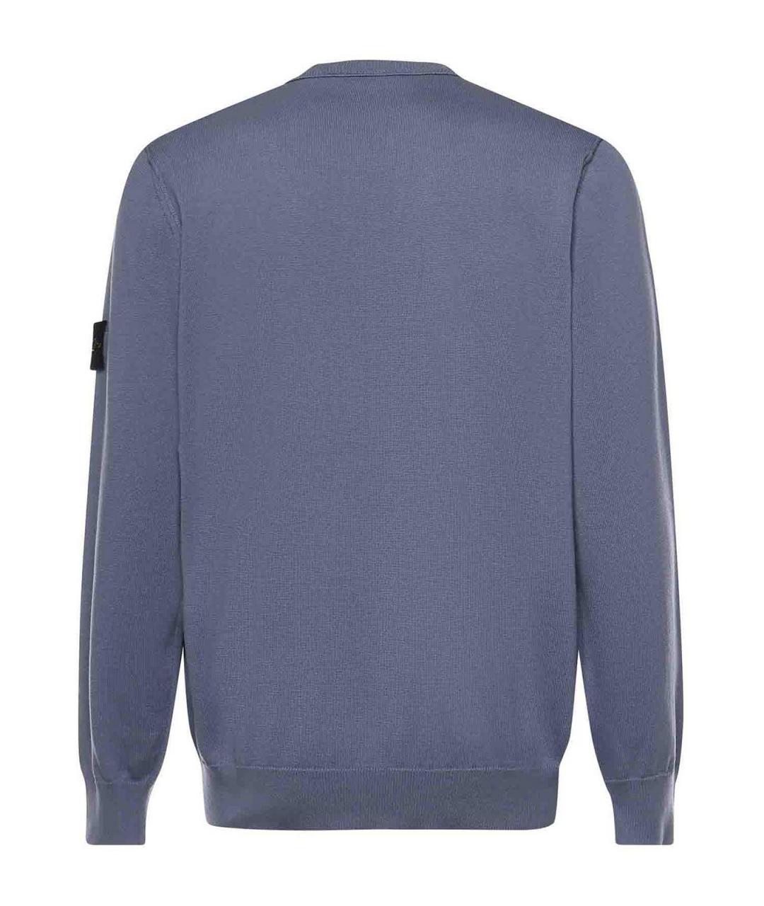 STONE ISLAND Синий хлопковый джемпер / свитер, фото 3