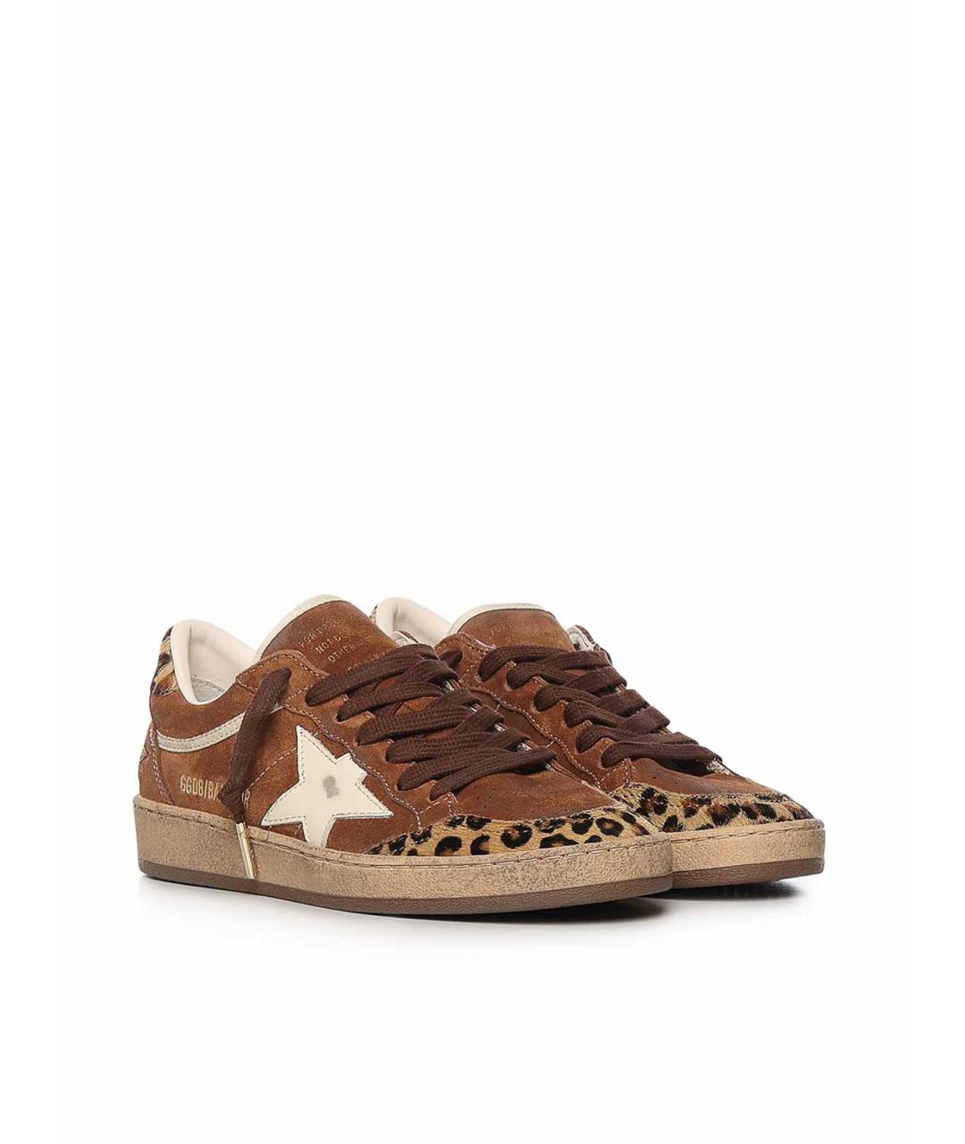 GOLDEN GOOSE DELUXE BRAND Коричневые кожаные кеды, фото 2