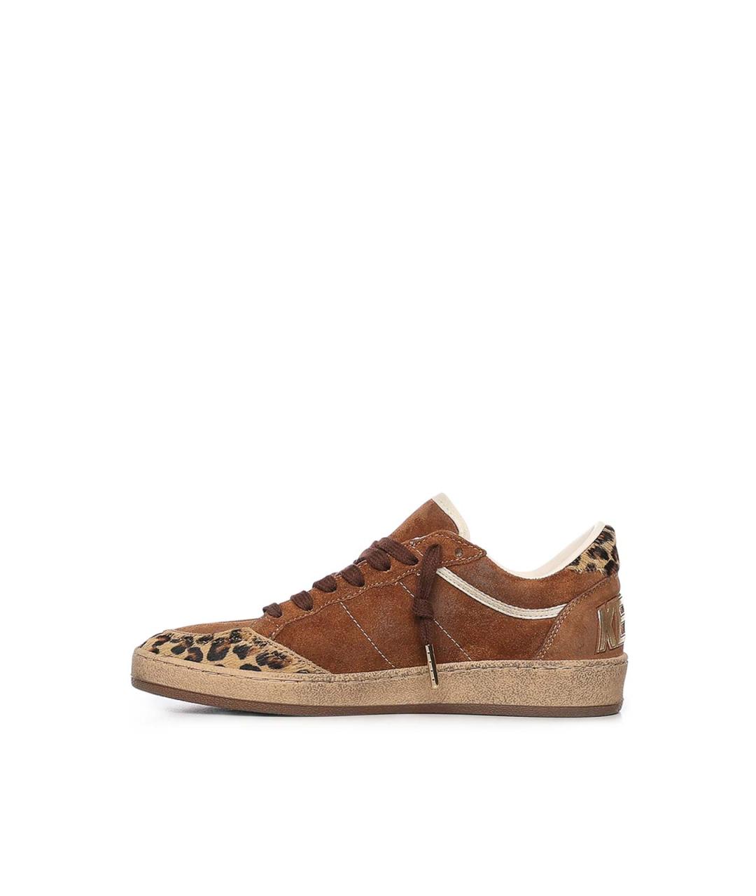 GOLDEN GOOSE DELUXE BRAND Коричневые кожаные кеды, фото 4