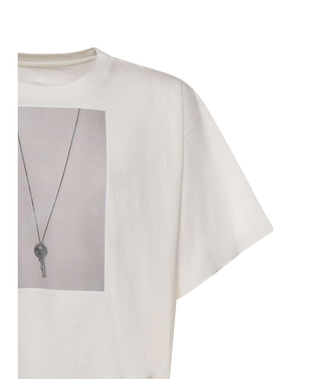 MM6 MAISON MARGIELA Бежевая хлопковая футболка, фото 2