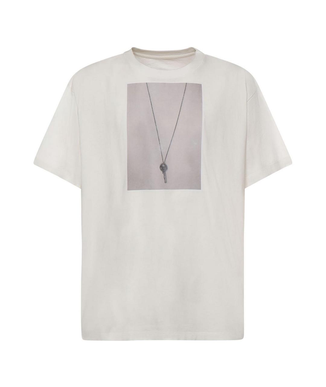MM6 MAISON MARGIELA Бежевая хлопковая футболка, фото 1