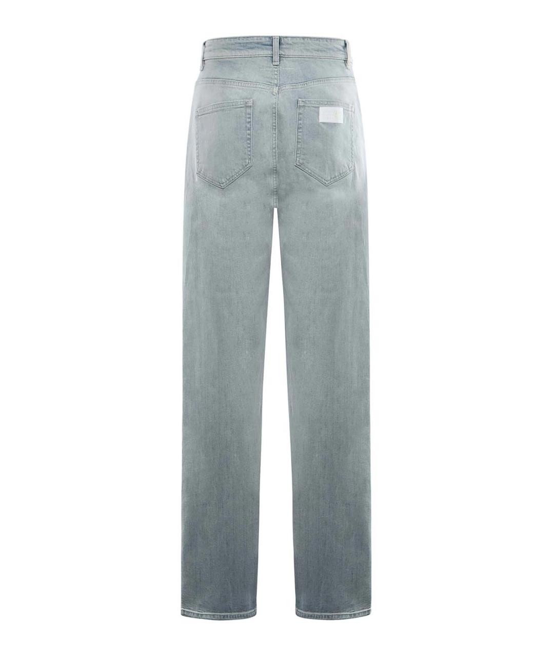 MM6 MAISON MARGIELA Синие хлопковые прямые джинсы, фото 3