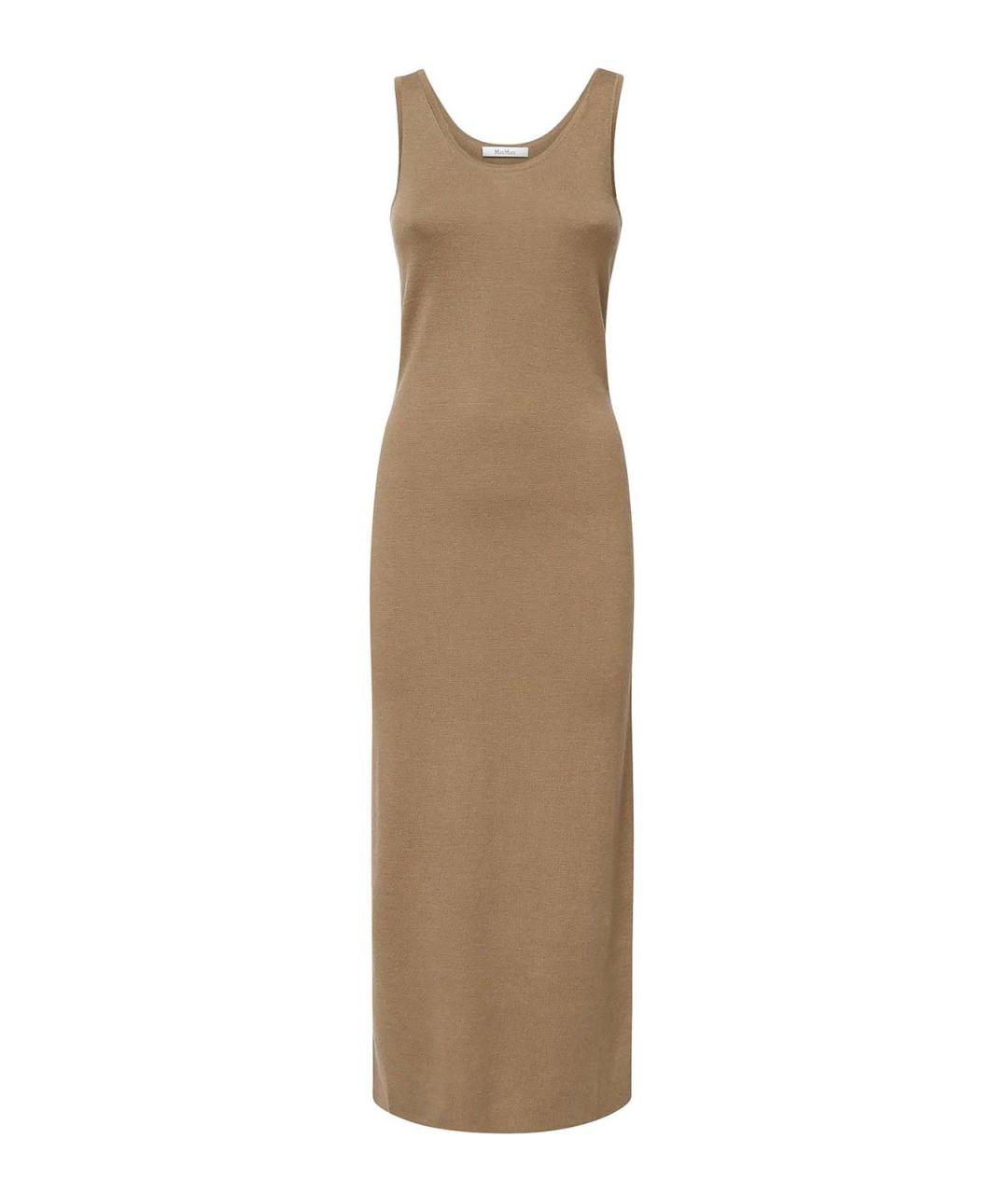 MAX MARA Бежевое шерстяное повседневное платье, фото 1