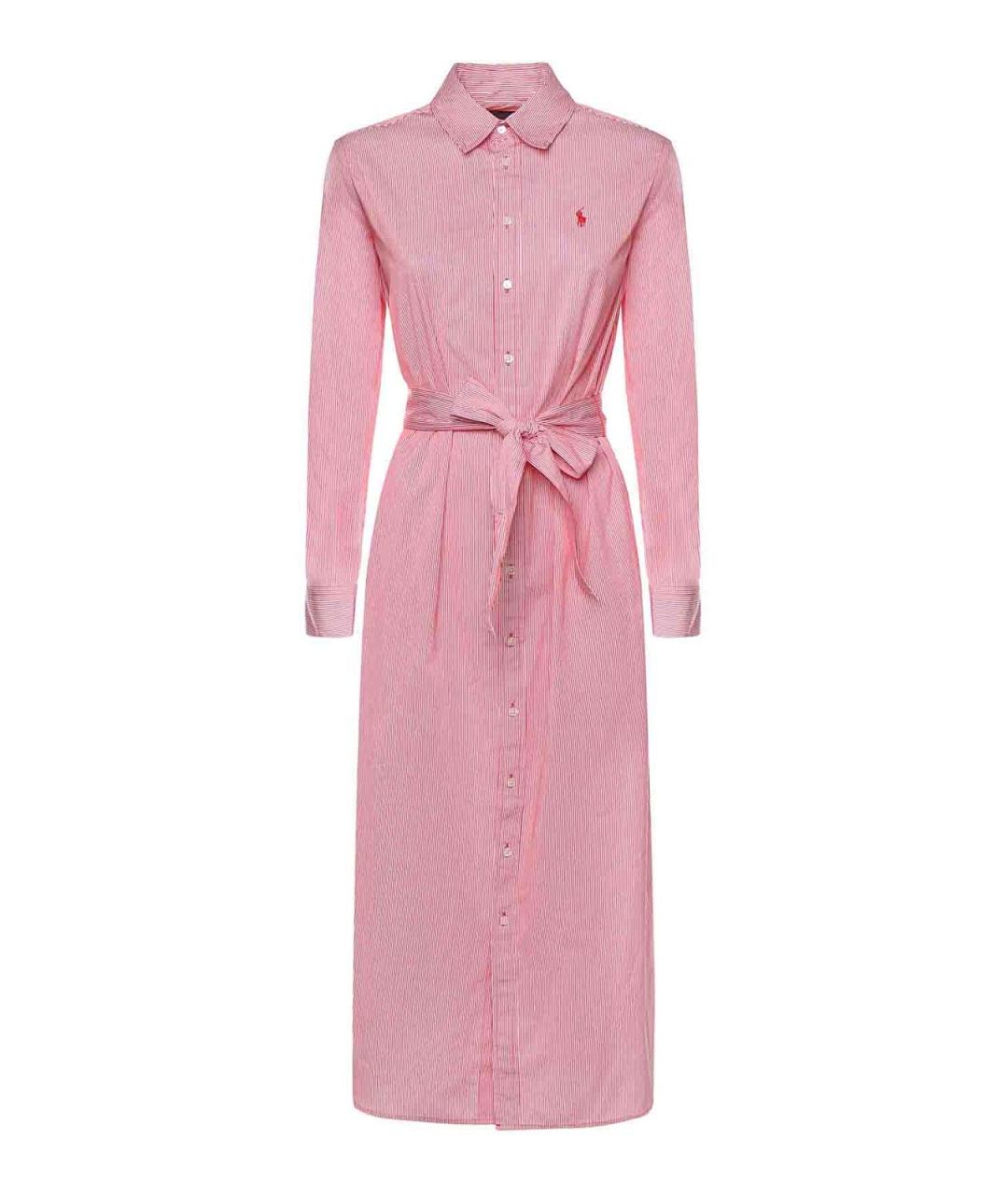 POLO RALPH LAUREN Красное хлопковое повседневное платье, фото 1