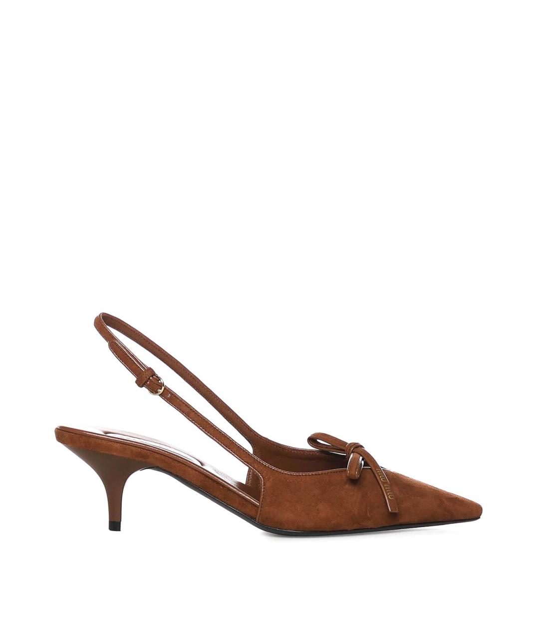 MIU MIU Коричневые замшевые туфли, фото 1