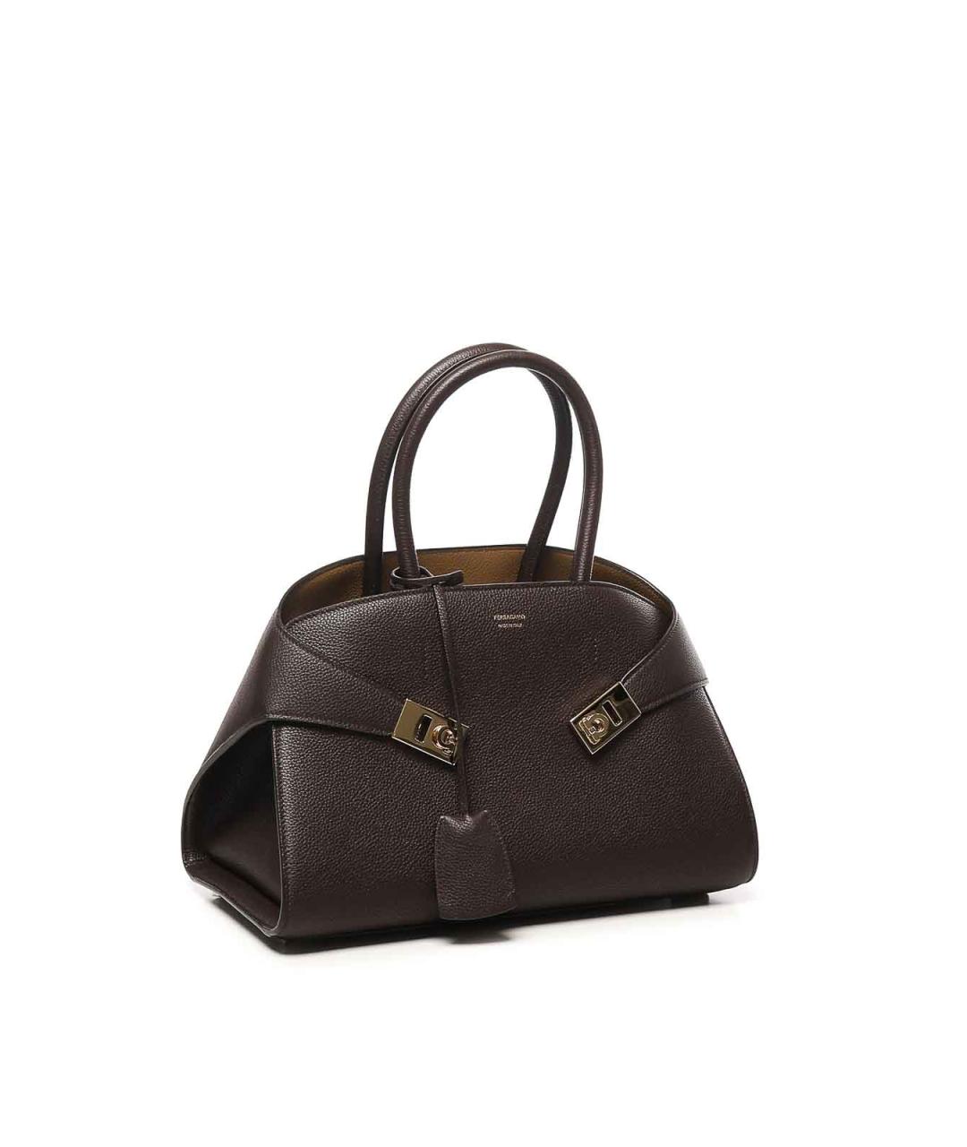FERRAGAMO Коричневая кожаная сумка тоут, фото 2