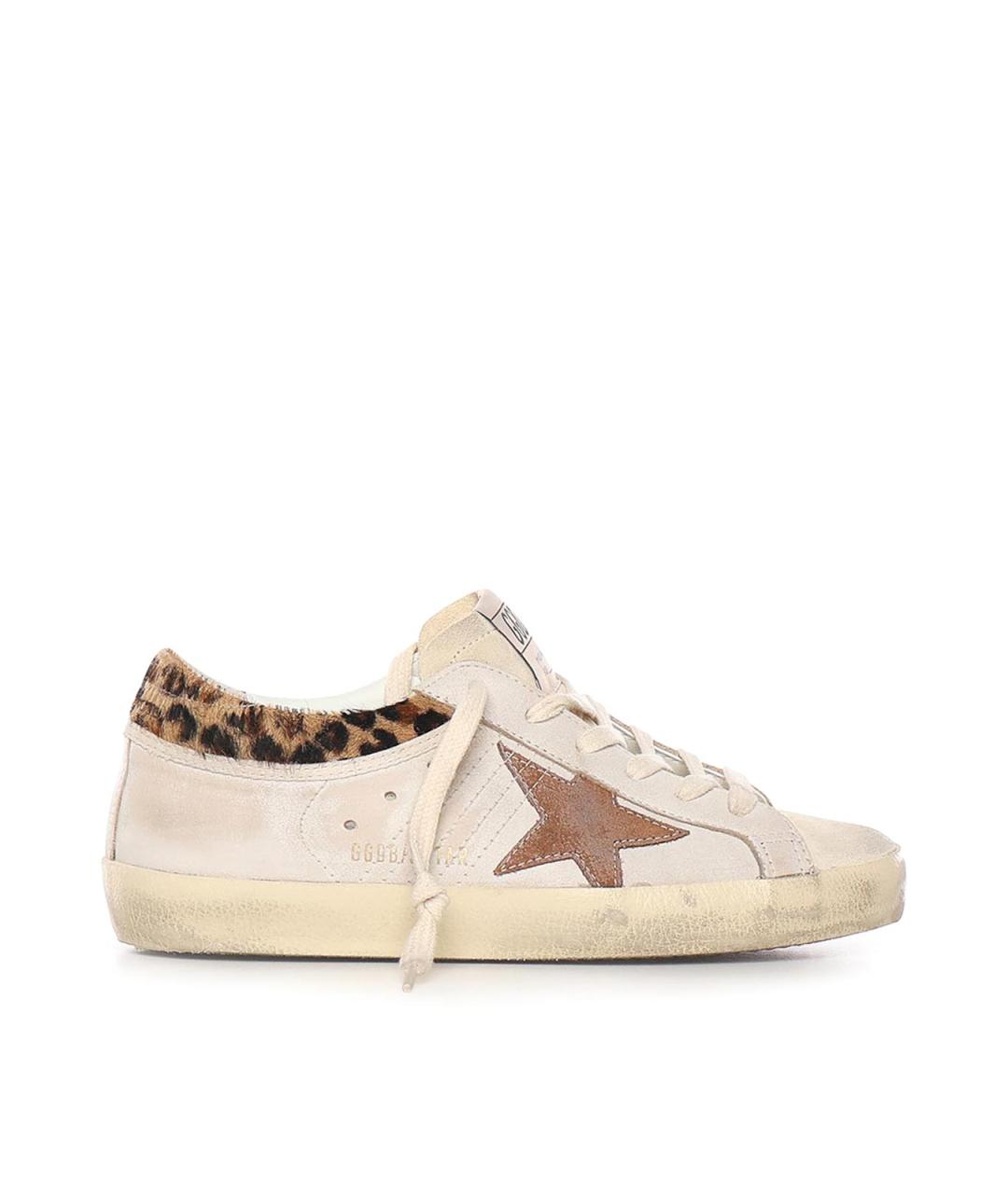 GOLDEN GOOSE Бежевые кожаные кроссовки, фото 1