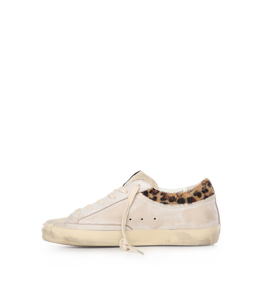 GOLDEN GOOSE Бежевые кожаные кроссовки, фото 4