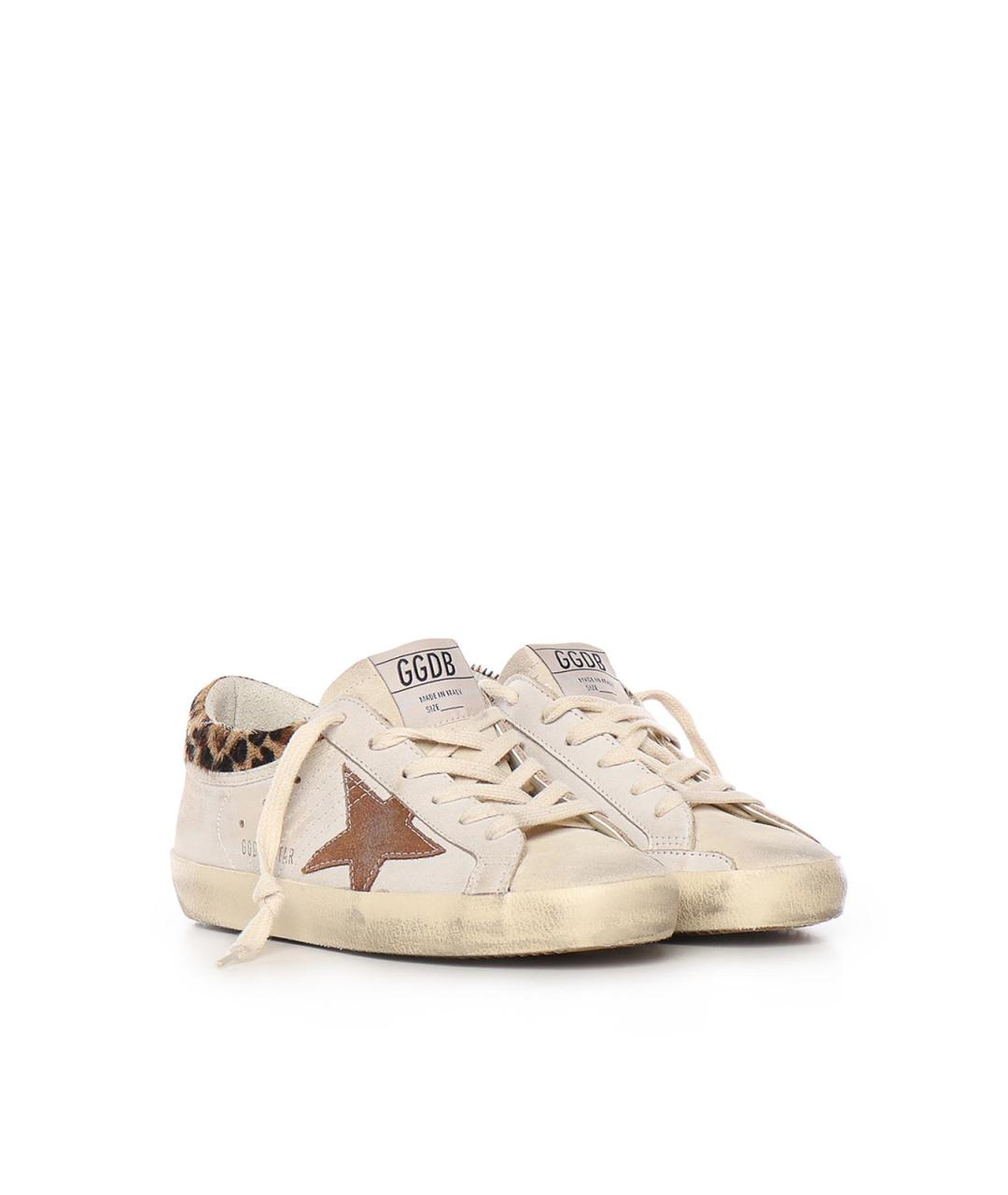 GOLDEN GOOSE Бежевые кожаные кроссовки, фото 2