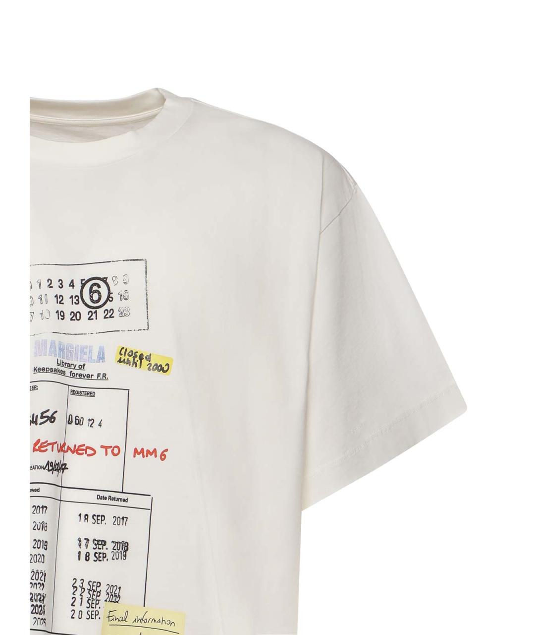 MM6 MAISON MARGIELA Бежевая хлопковая футболка, фото 2