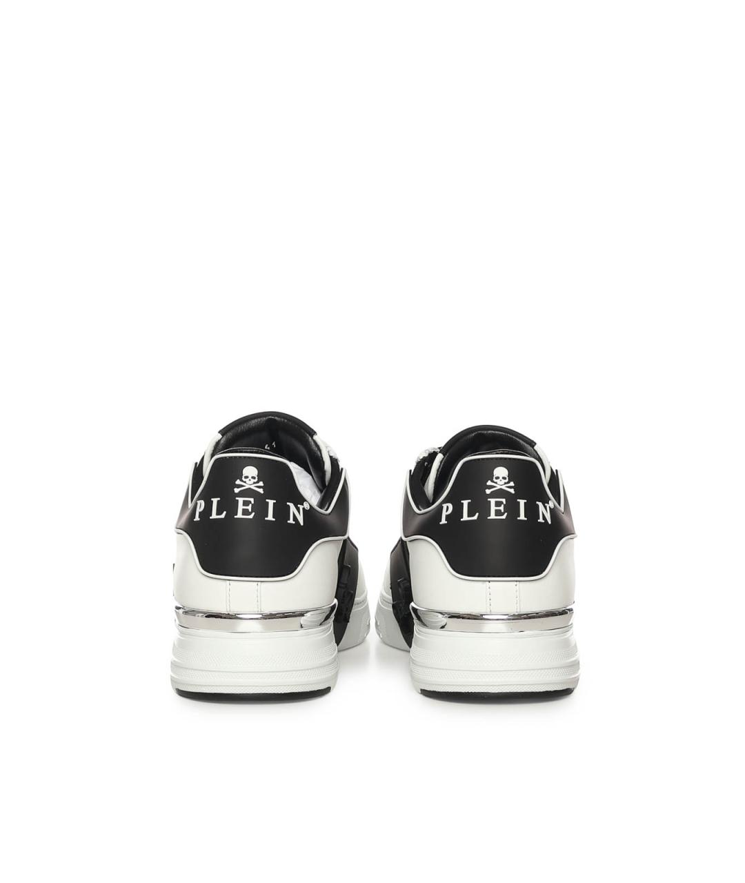 PHILIPP PLEIN Белые кожаные низкие кроссовки / кеды, фото 3