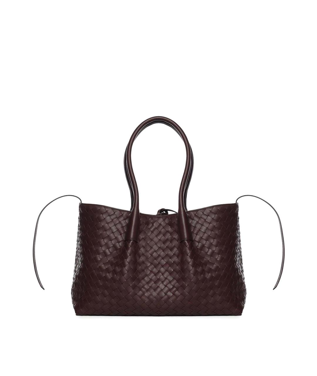BOTTEGA VENETA Бордовая кожаная сумка тоут, фото 1