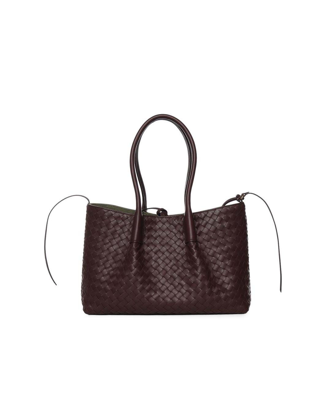 BOTTEGA VENETA Бордовая кожаная сумка тоут, фото 3