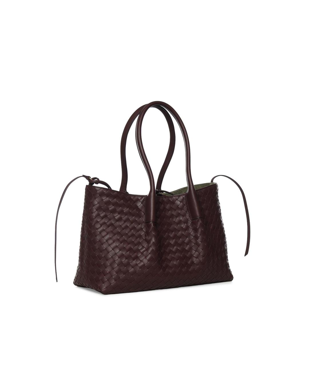 BOTTEGA VENETA Бордовая кожаная сумка тоут, фото 2