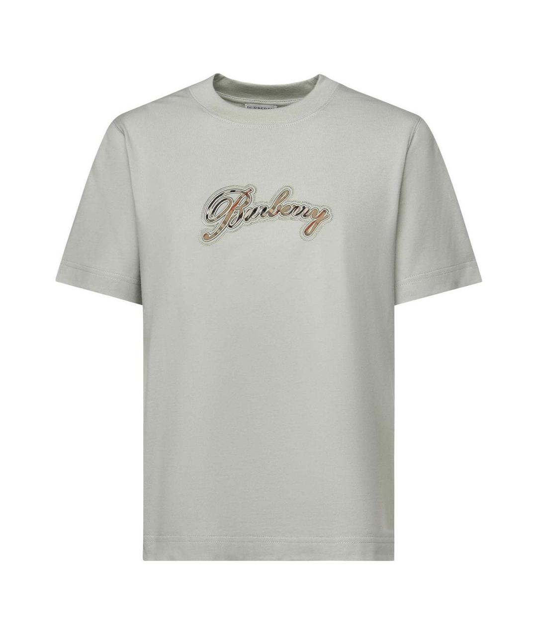 BURBERRY Зеленая хлопковая футболка, фото 1