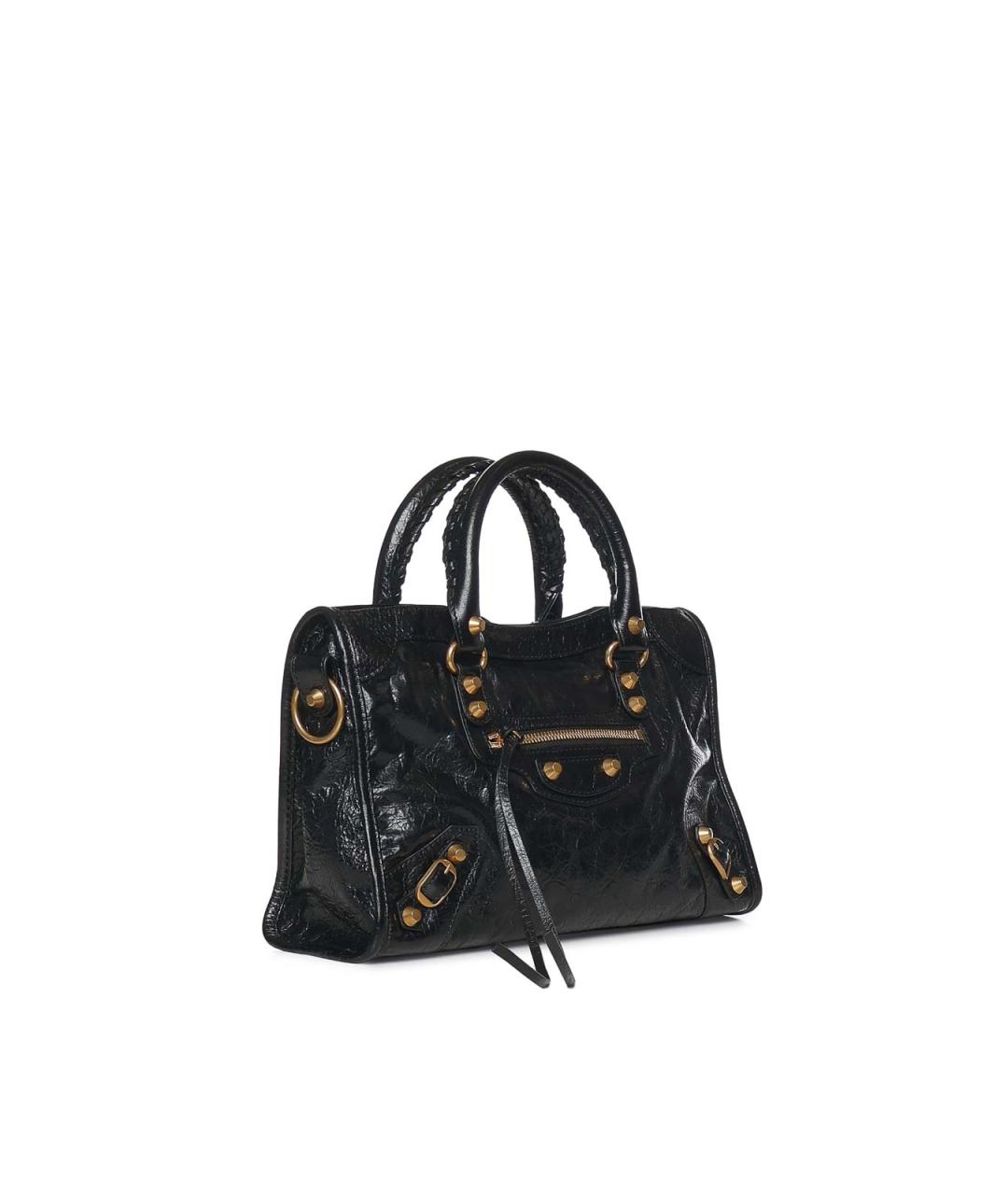 BALENCIAGA Черная кожаная сумка тоут, фото 2