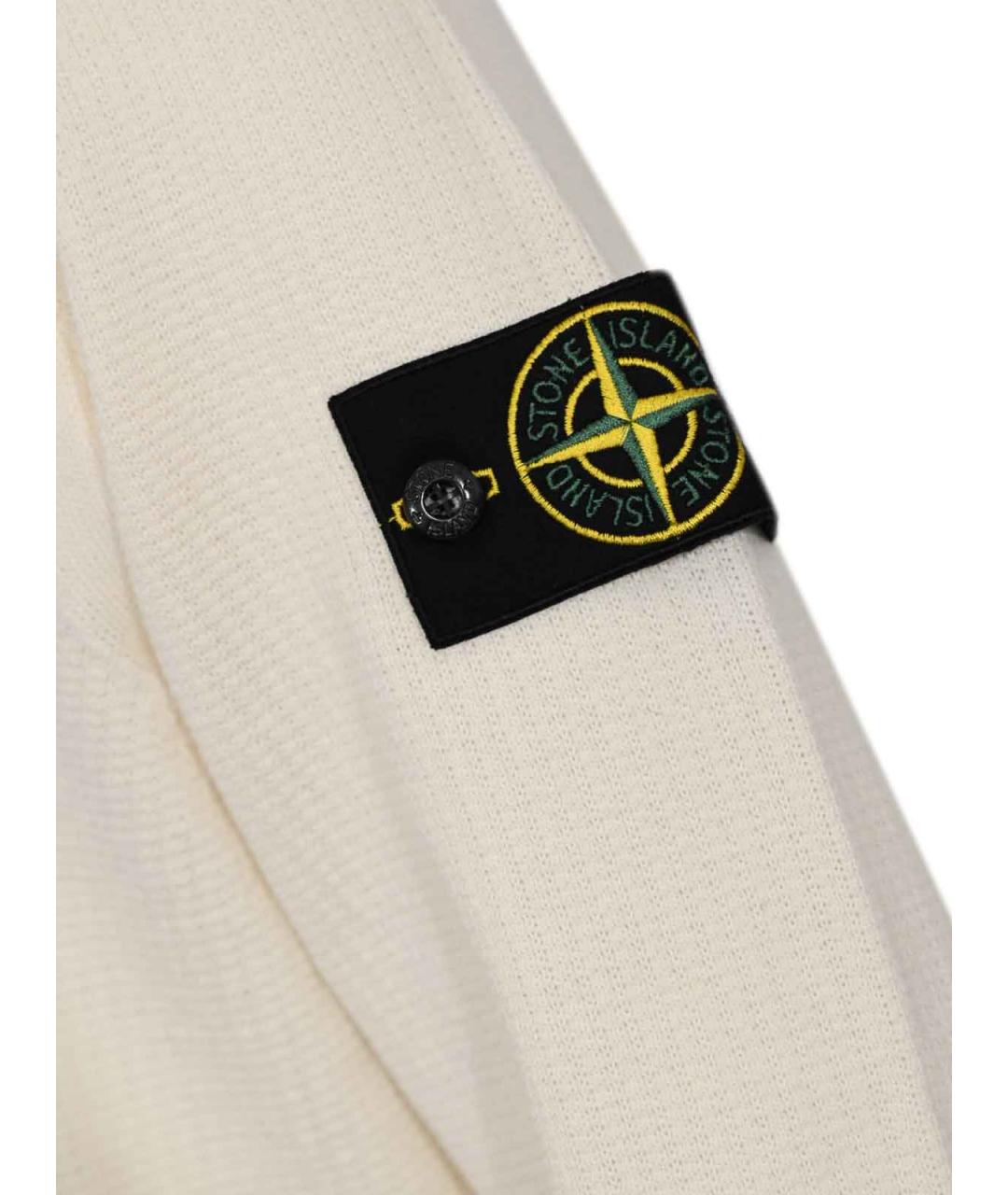 STONE ISLAND Белый хлопковый джемпер / свитер, фото 3