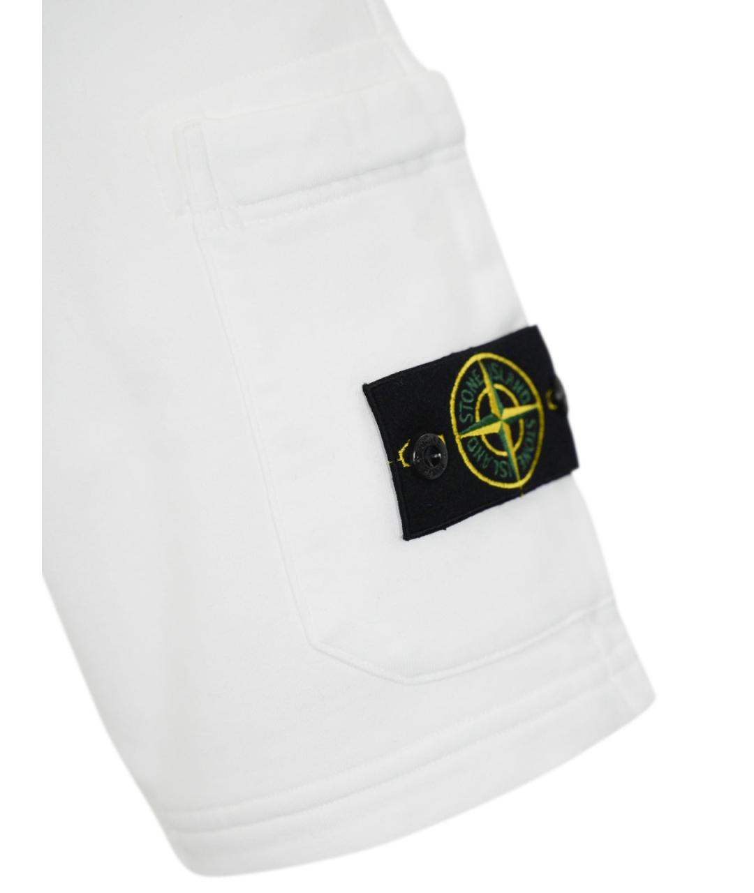 STONE ISLAND Белые хлопковые шорты, фото 3