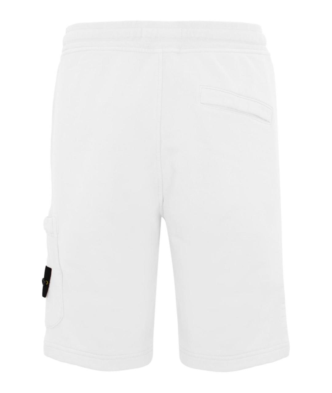 STONE ISLAND Белые хлопковые шорты, фото 2
