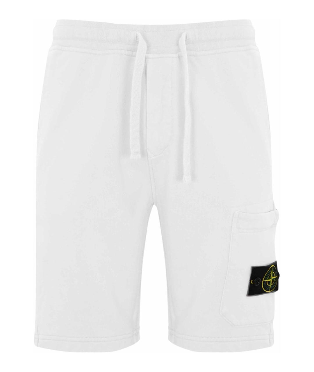 STONE ISLAND Белые хлопковые шорты, фото 1