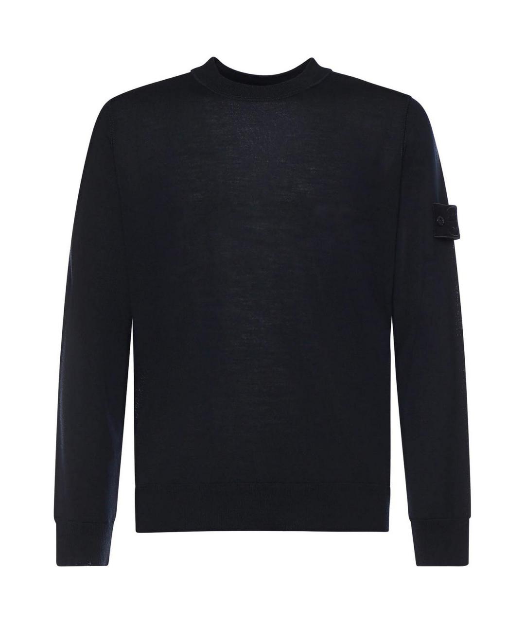 STONE ISLAND Темно-синий шерстяной джемпер / свитер, фото 1