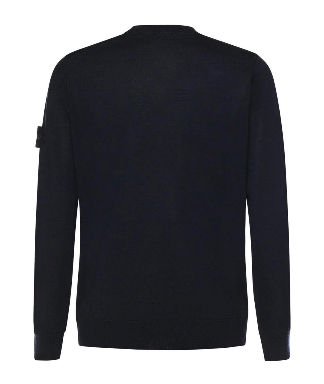 STONE ISLAND Темно-синий шерстяной джемпер / свитер, фото 3