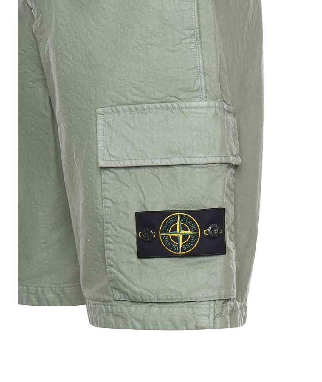 STONE ISLAND Салатовые полиамидовые шорты, фото 2