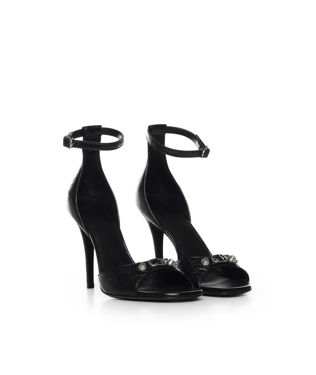 BALENCIAGA Черные кожаные босоножки, фото 2