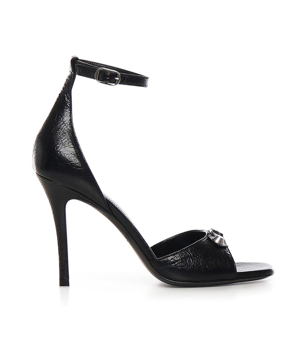 BALENCIAGA Черные кожаные босоножки, фото 1