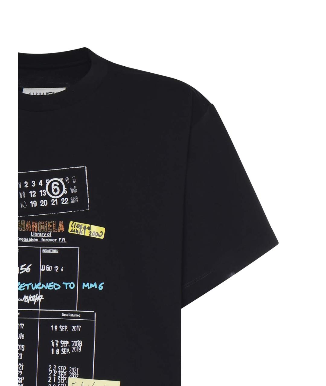 MM6 MAISON MARGIELA Черная хлопковая футболка, фото 2