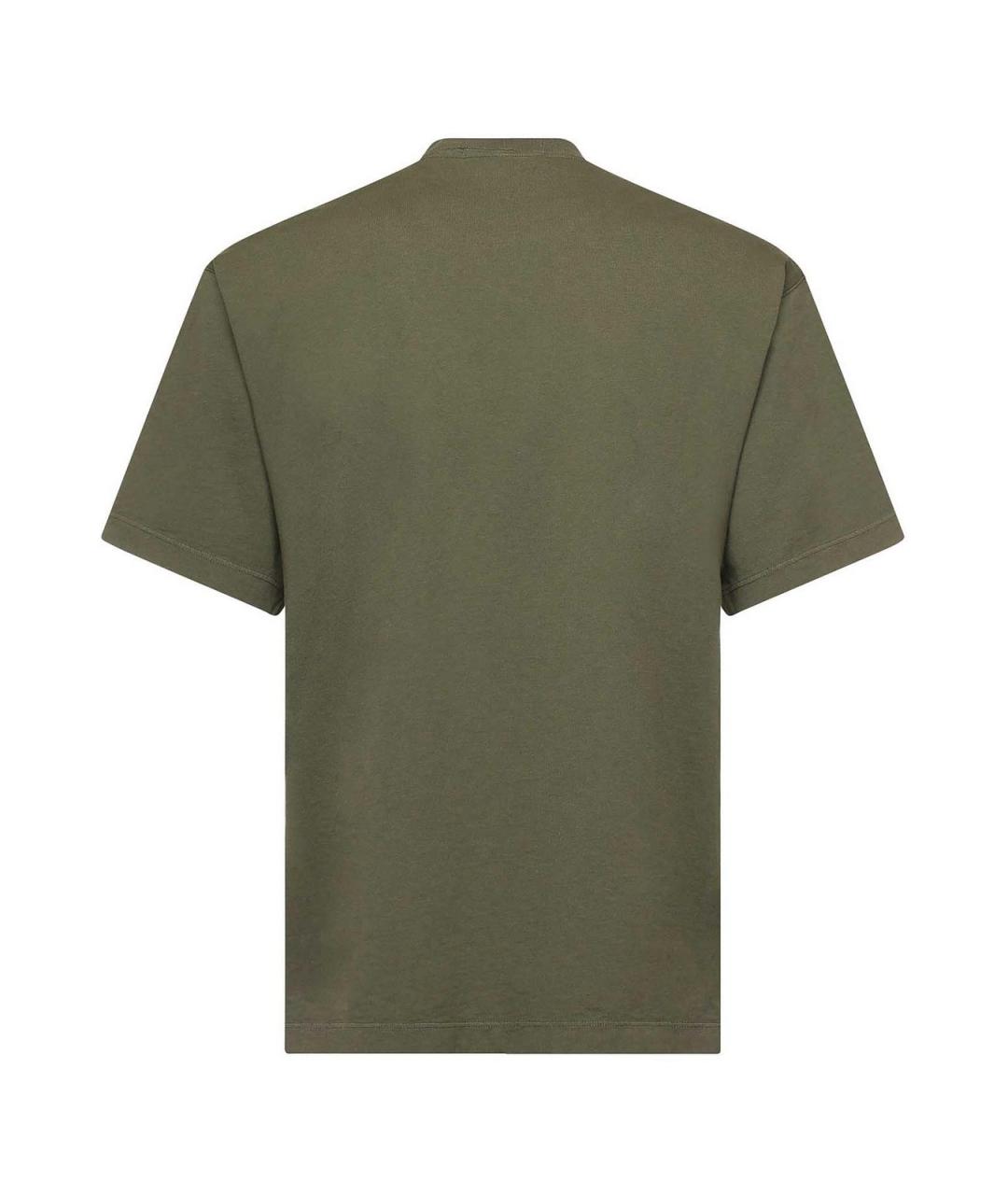 STONE ISLAND Хаки хлопковая футболка, фото 3