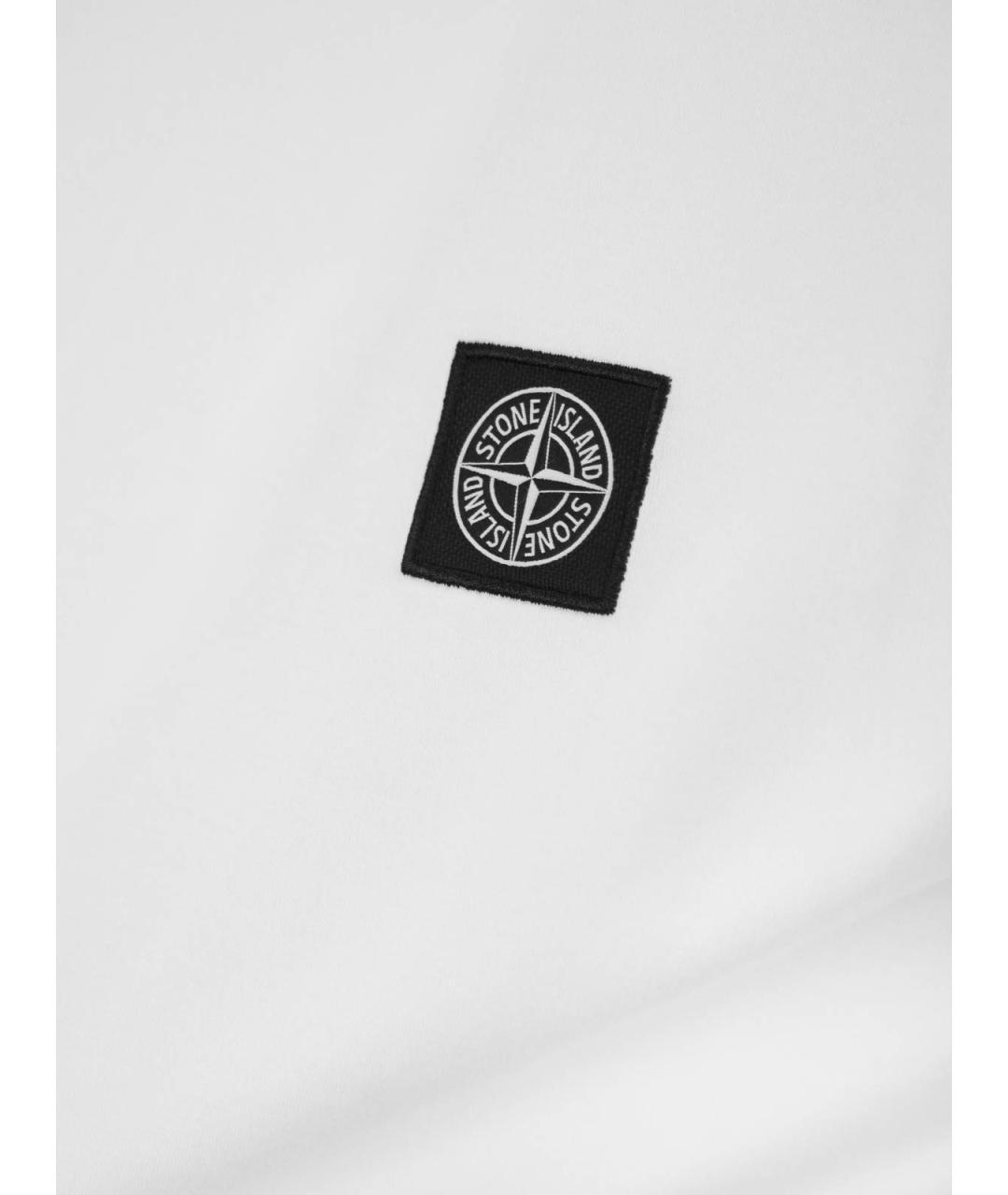STONE ISLAND Белая хлопковая футболка, фото 3