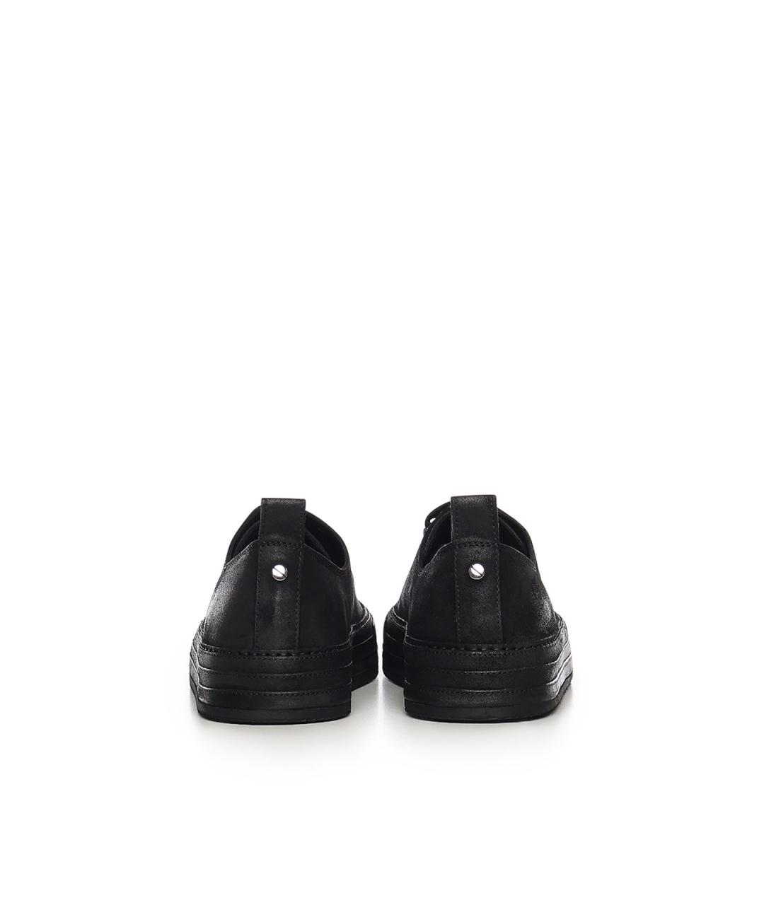 ANN DEMEULEMEESTER Черные кожаные низкие кроссовки / кеды, фото 3