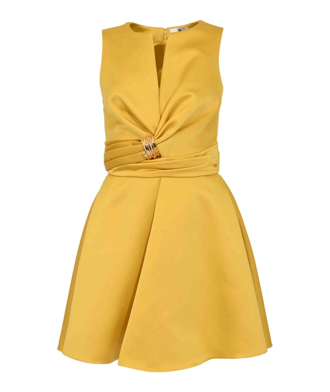 ELISABETTA FRANCHI Желтое полиэстеровое коктейльное платье, фото 1