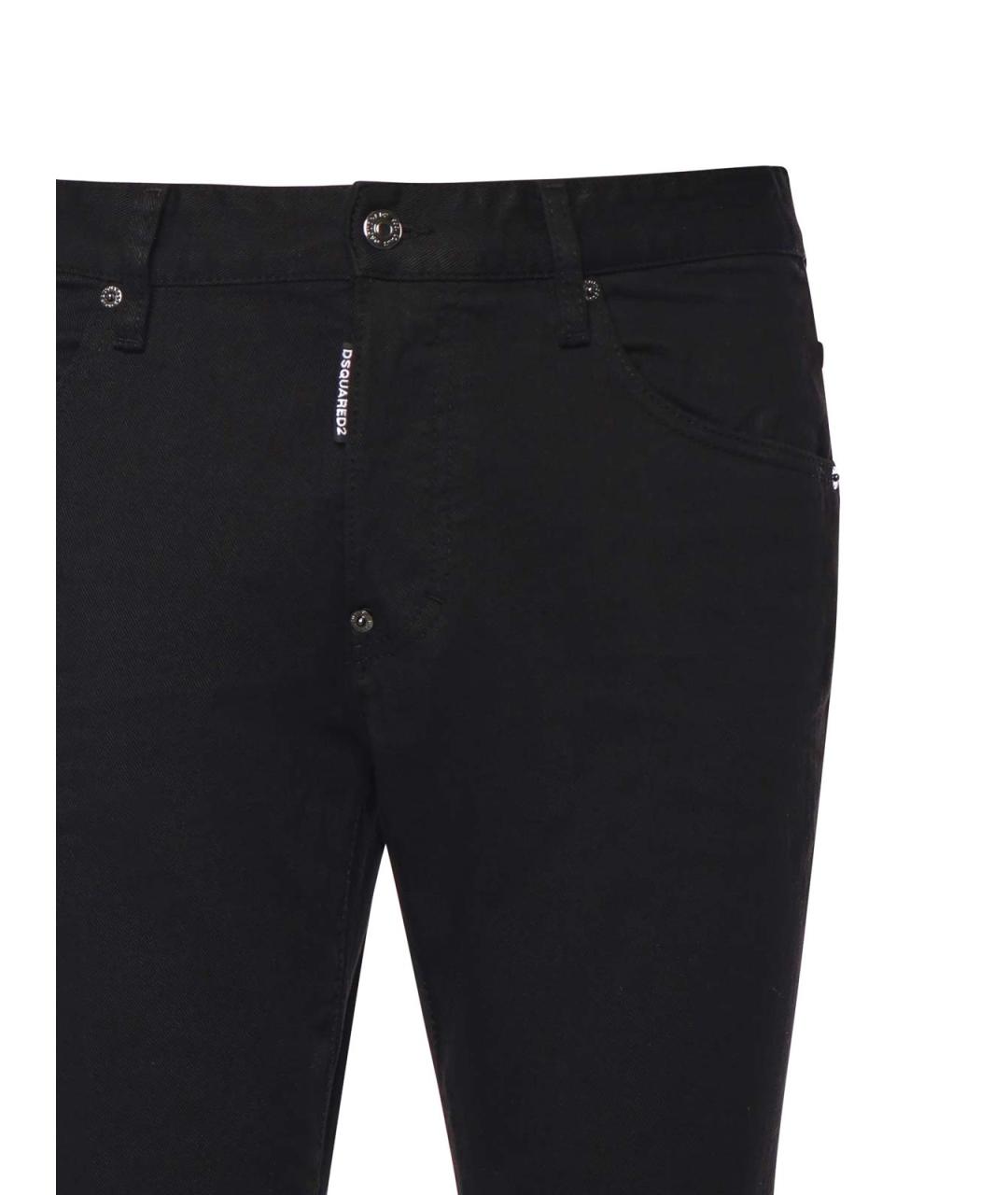 DSQUARED2 Черные хлопковые прямые джинсы, фото 2