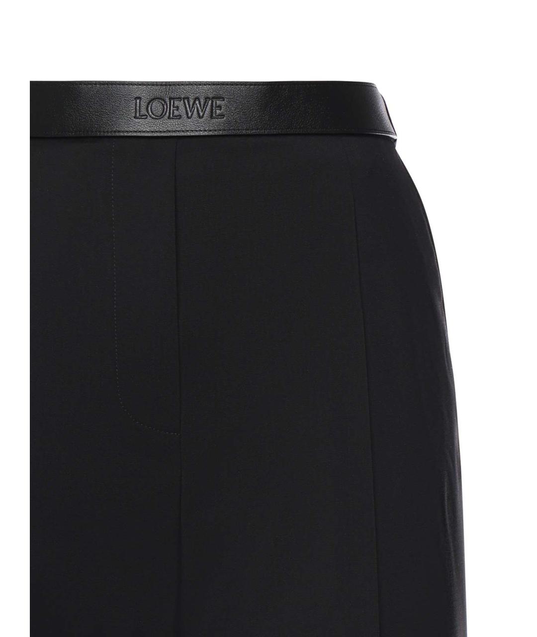 LOEWE Черные шерстяные прямые брюки, фото 2