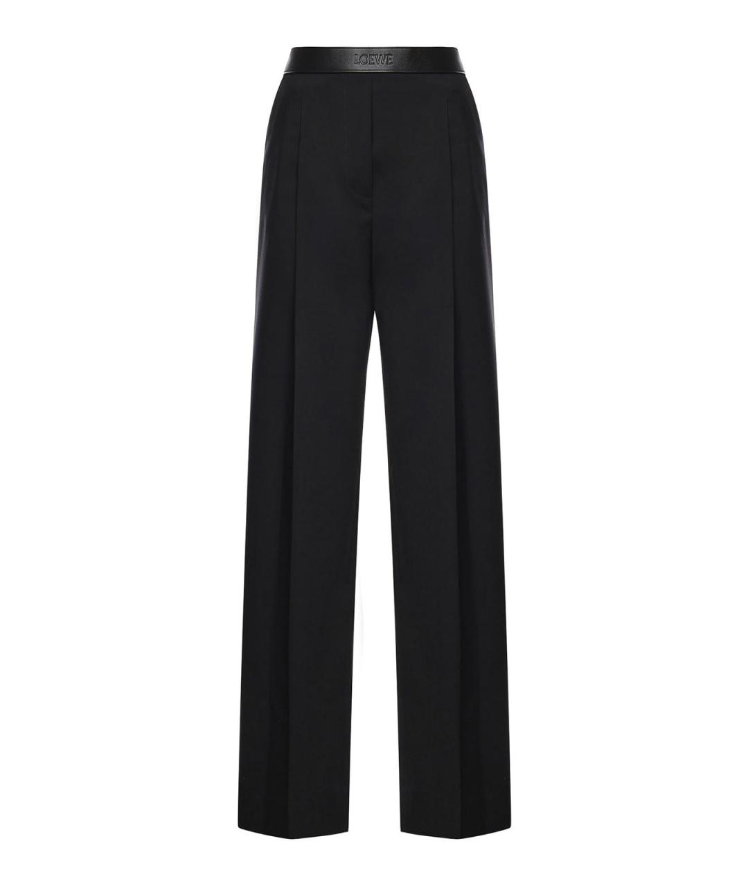 LOEWE Черные шерстяные прямые брюки, фото 1