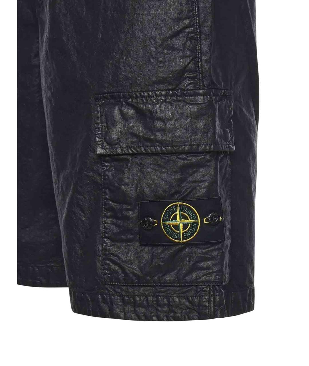 STONE ISLAND Черные полиамидовые шорты, фото 2