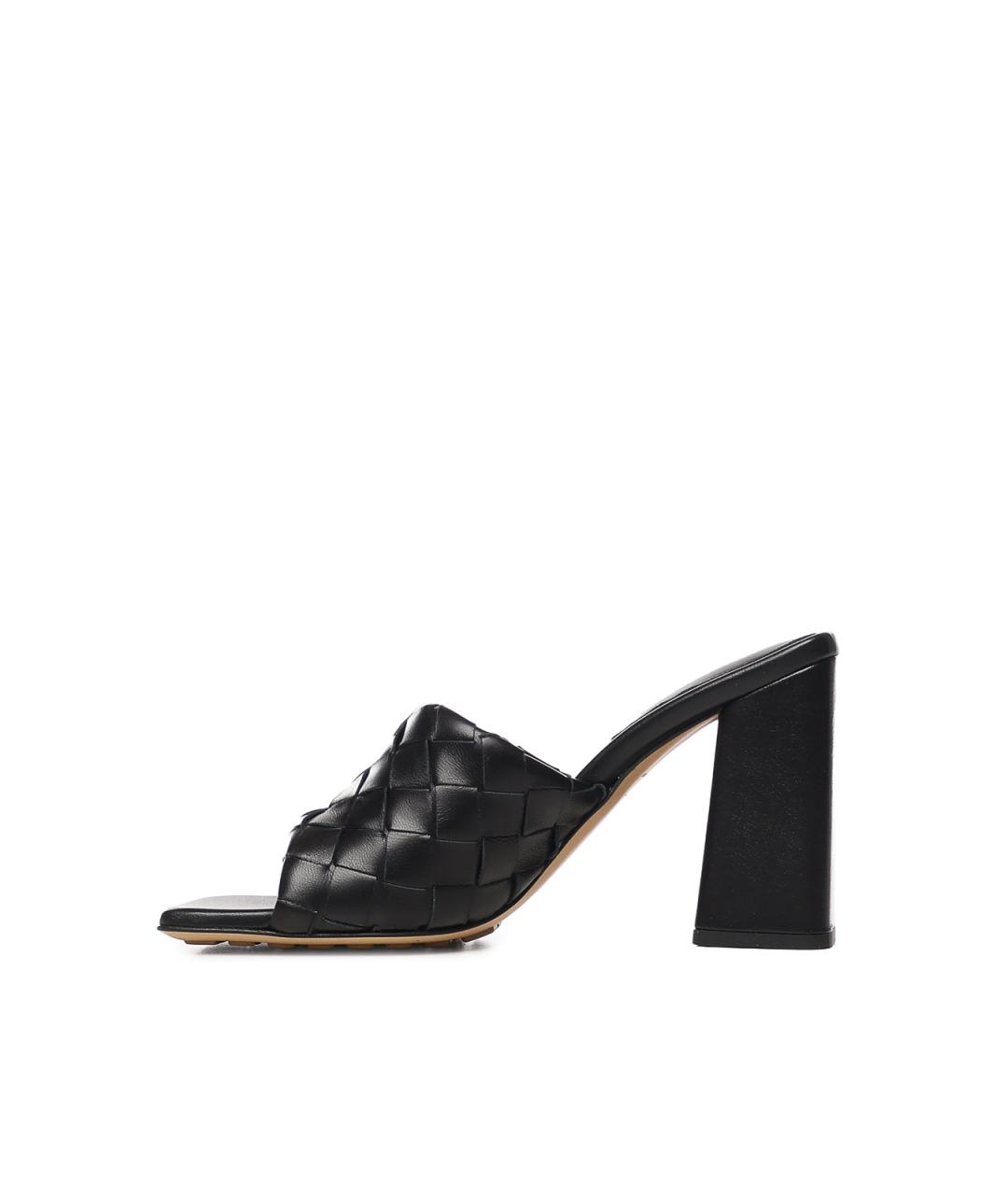 BOTTEGA VENETA Черные кожаные мюли, фото 4