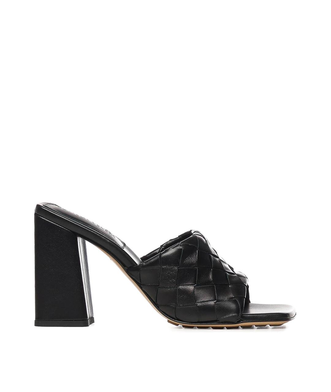 BOTTEGA VENETA Черные кожаные мюли, фото 1