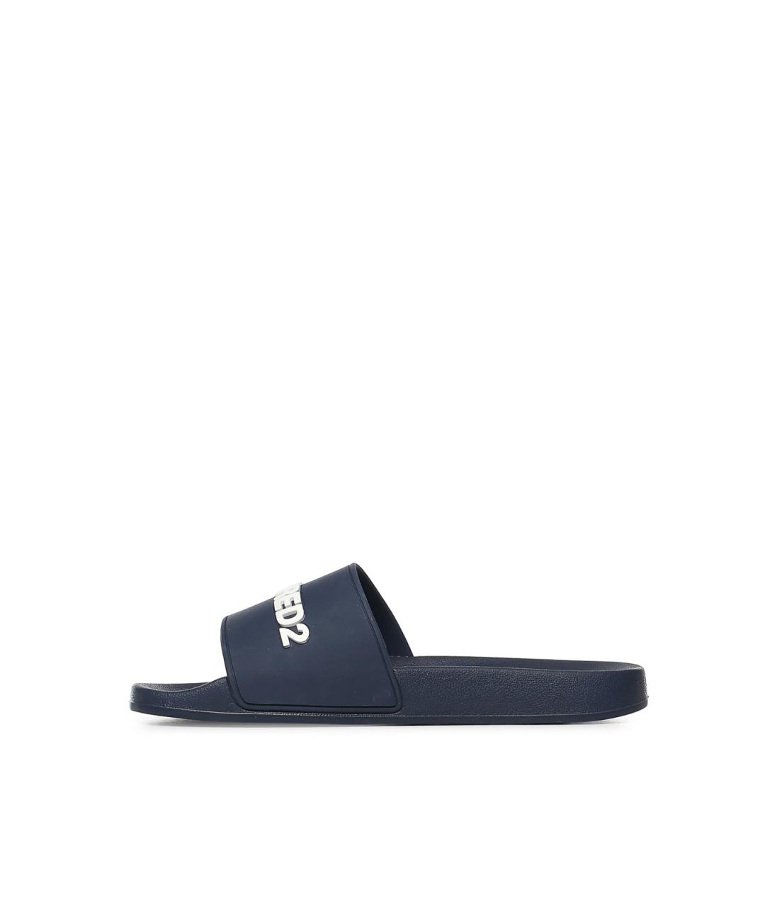 DSQUARED2 Синие кожаные сандалии, фото 4