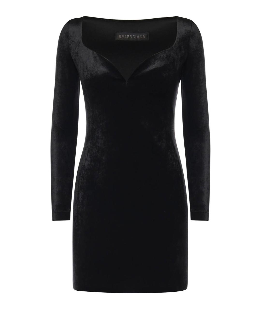 BALENCIAGA Черное бархатное вечернее платье, фото 1