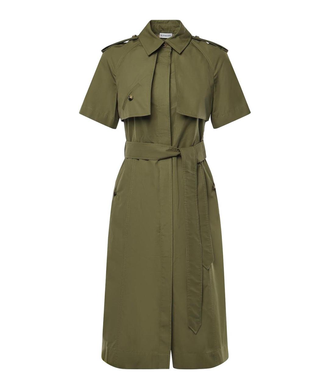 BURBERRY Зеленое хлопковое платье, фото 1