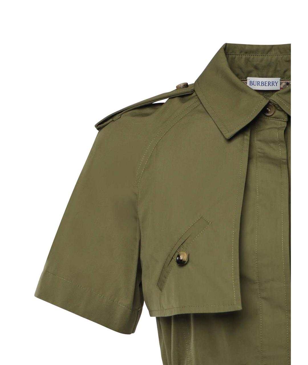 BURBERRY Зеленое хлопковое платье, фото 2