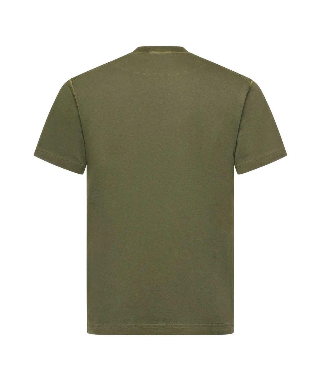 STONE ISLAND Хаки хлопковая футболка, фото 3
